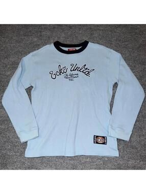 Ecko Unlimited Baby Blue Thermal Longsleeve Mens LG Y2K 90s